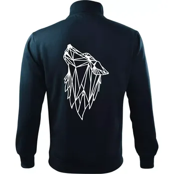 Pánská mikina Geometrie - vlk - vyjící - Mikina bez kapuce Adventure - 2XL ( Námořní modrá (velmi tmavá - téměř černá) )