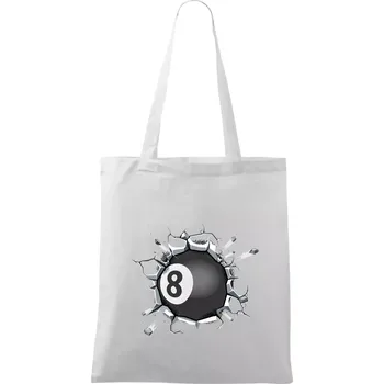 Nákupní taška Kulečníková koule v triku - Taška bavlněná - 42 x 38 cm ( Bílá )