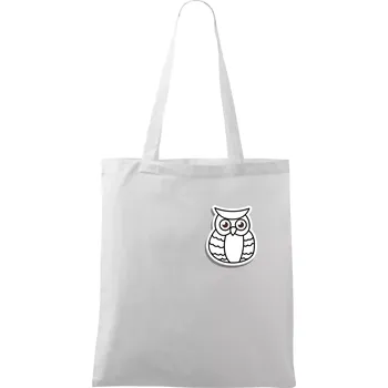 Sova kreslená na prsu - Taška bavlněná - 42 x 38 cm ( Bílá )