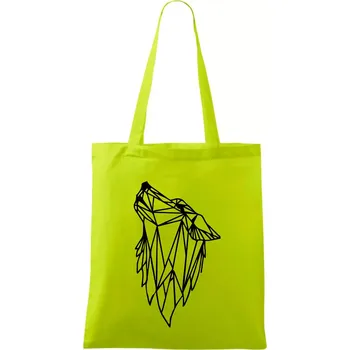 Geometrie - vlk - vyjící - Taška bavlněná - 42 x 38 cm ( Limetková )