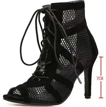 Dámské sandále Dámské síťované sandály na podpatku Velikost: 41, Barva (Varianta): 7CM-Black