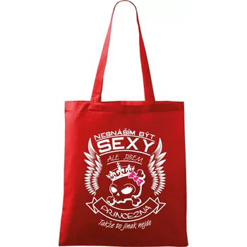 Nákupní taška Nesnáším být sexy - princezna - Taška bavlněná - 42 x 38 cm ( Červená )