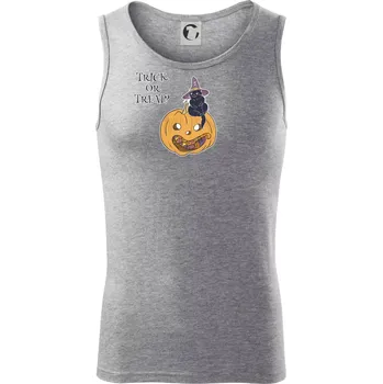 Dýně a kočka - Tílko pánské Core - S ( Tmavě šedý melír )