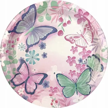 Talíř PAPÍROVÉ TALÍŘKY Motýlek 23 cm NA JEDNO POUŽITÍ 6 KUSŮ MOTÝLI