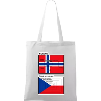 Norská a česká vlajka - Taška bavlněná - 42 x 38 cm ( Bílá )