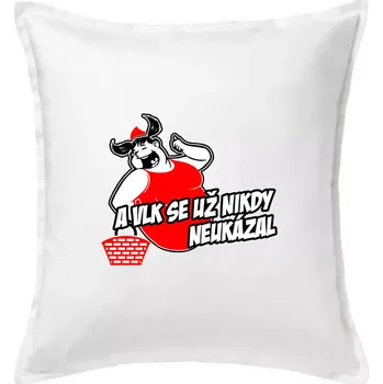 Polštář A vlk už se nikdy neukázal - Polštář 50x50 - 50x50 - Pouze potah ( Bílá )