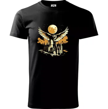 Pánské tričko Harry - hrad a sova - Triko extra velké (5-8XL) - 8XL ( Černá )