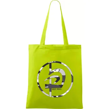 Krav maga maskáčový nápis - Taška bavlněná - 42 x 38 cm ( Limetková )
