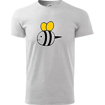 Včelka kreslená - Triko extra velké (5-8XL) - 7XL ( Světlešedý Melír )