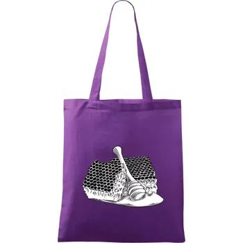 Plastev s medem - Taška bavlněná - 42 x 38 cm ( Fialová )