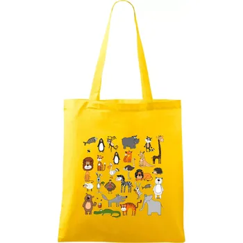 Zvířátka na triku - Taška bavlněná - 42 x 38 cm ( Žlutá )