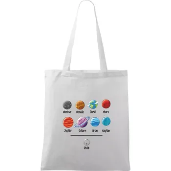 Planety vedle sebe plus pluto - Taška bavlněná - 42 x 38 cm ( Bílá )