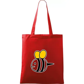 Včelka kreslená - Taška bavlněná - 42 x 38 cm ( Červená )