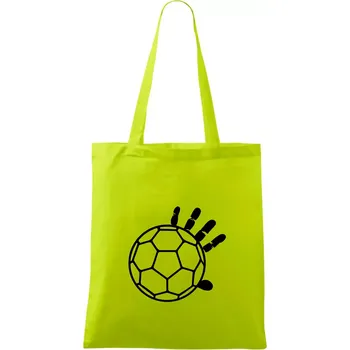 Házená míč ruka - Taška bavlněná - 42 x 38 cm ( Limetková )