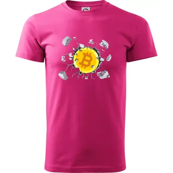 Pánské tričko Bitcoin v triku - Klasické pánské triko vyšší gramáže - M ( Purpurová )