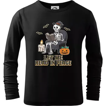 Chlapecké tričko Let me read in peace - Triko dětské Long Sleeve - 158 cm/12 let ( Černá )