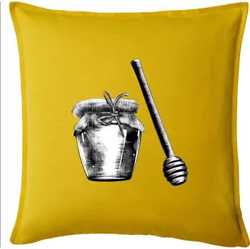 Polštář Med ve sklenici - Polštář 50x50 - 50x50 - Pouze potah ( Žlutá )