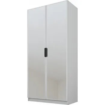 Šatní skříň Skříň skříň Paws CYNTHIA 100 x 200 x 52 cm šedá se zrcadlem