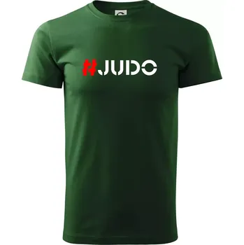 Pánské tričko Judo Hashtag - Triko extra velké (5-8XL) - 6XL ( Lahvově zelená )