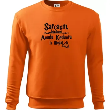 Pánská mikina Harry - Sarcasm, because Avada Kedavra is illegal - Mikina Essential pánská - 2XL ( Oranžová )