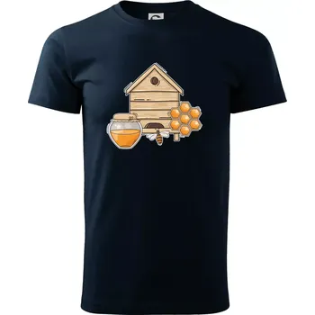 Pánské tričko Včelí úly - Triko extra velké (5-8XL) - 7XL ( Námořní modrá (velmi tmavá - téměř černá) )