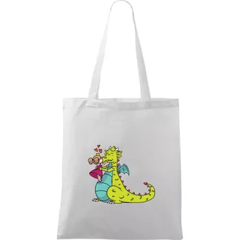 Princezna a drak - Taška bavlněná - 42 x 38 cm ( Bílá )