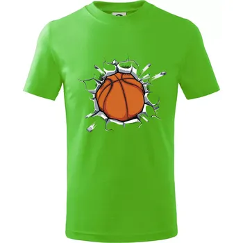 Chlapecké tričko Basketbal míč v triku - Tričko dětské bavlněné - 134 cm/8 let ( Apple Green )