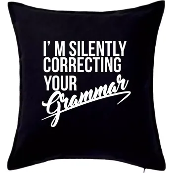 Polštář Correcting grammar - Polštář 50x50 - 50x50 - Pouze potah ( Černá )
