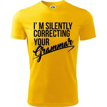 Correcting grammar - Dětské triko sportovní (dresovina) - 146 cm/10 let ( Žlutá )