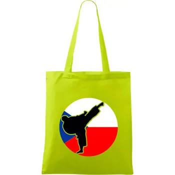 Karate CZ vlajka - Taška bavlněná - 42 x 38 cm ( Limetková )