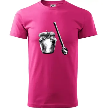 Pánská móda Med ve sklenici - Klasické pánské triko vyšší gramáže - 2XL ( Purpurová )