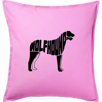 Polštář Vlkodav nápis v těle - Polštář 50x50 - 50x50 - Pouze potah ( Růžová )
