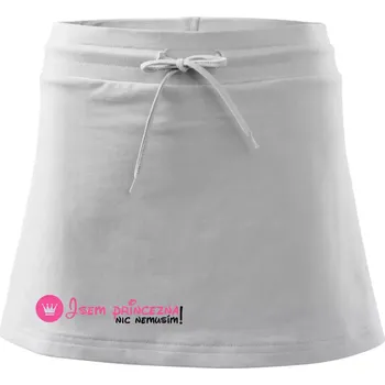 Dámská sukně Jsem princezna, nic nemusím!¨ - Sportovní sukně - two in one - L ( Bílá )