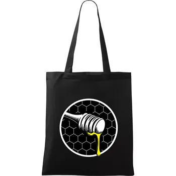 Nákupní taška Včelařův med - Taška bavlněná - 42 x 38 cm ( Černá )