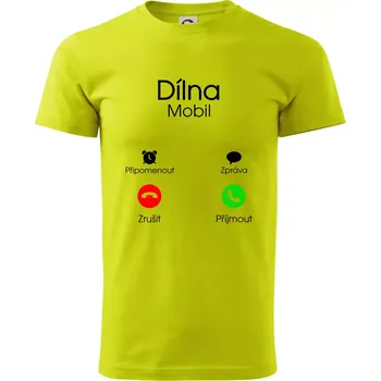 Pánské tričko Dílna volá - Klasické pánské triko vyšší gramáže - XL ( Limetková )