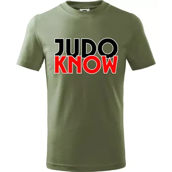 Judo know - Tričko dětské bavlněné - 134 cm/8 let ( Khaki )