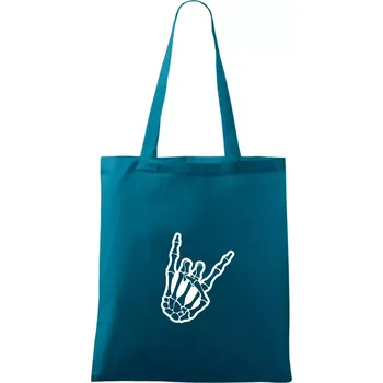 Rock ruka - Taška bavlněná - 42 x 38 cm ( Petrolejová )
