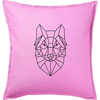 Polštář Geometrie - vlk - Polštář 50x50 - 50x50 - Pouze potah ( Růžová )
