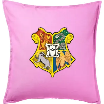 Polštář Harry znak školy - Polštář 50x50 - 50x50 - Pouze potah ( Růžová )