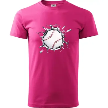 Pánská móda Baseball míč v triku - Klasické pánské triko vyšší gramáže - M ( Purpurová )