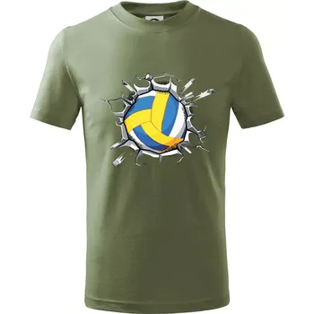 Volejbal míč v triku - Tričko dětské bavlněné - 122 cm/6 let ( Khaki )