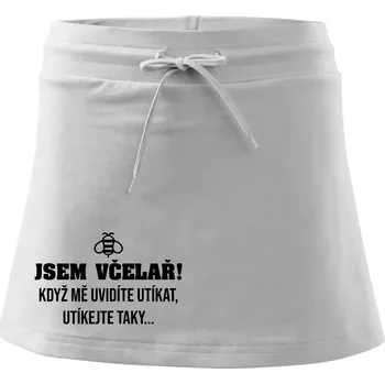 Dámská sukně Jsem včelař, utíkejte taky - Sportovní sukně - two in one - XS ( Bílá )