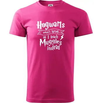 Pánská móda Harry - Hogwarts wasn’t hiring, so I teach Muggles instead - Klasické pánské triko vyšší gramáže - M ( Purpurová )