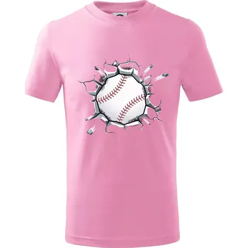 Chlapecké tričko Baseball míč v triku - Tričko dětské bavlněné - 104-110cm / 3-4 roky ( Růžová )