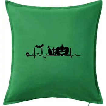 Polštář EKG Halloween - Polštář 50x50 - 50x50 - Pouze potah ( Středně zelená )