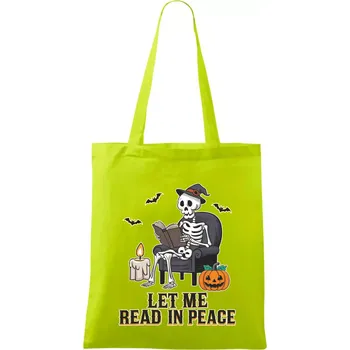 Let me read in peace - Taška bavlněná - 42 x 38 cm ( Limetková )