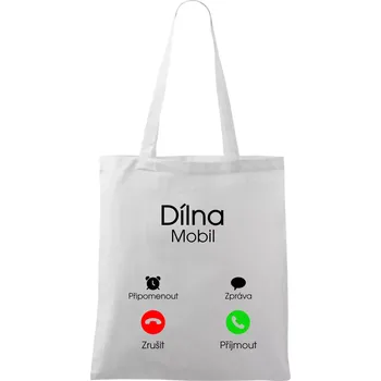 Dílna volá - Taška bavlněná - 42 x 38 cm ( Bílá )