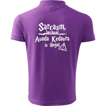 Pánská košile Harry - Sarcasm, because Avada Kedavra is illegal - Polokošile pánská Pique Polo 203 - 4XL ( Fialová )