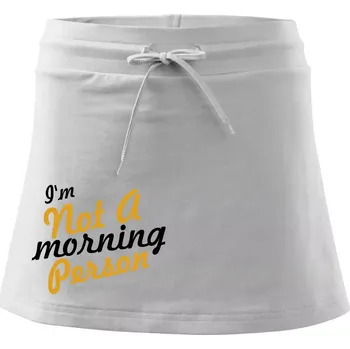 Dámská sukně I'm not a morning person - Sportovní sukně - two in one - L ( Bílá )
