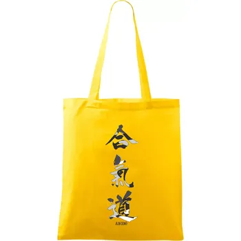 Nákupní taška Aikidó maskáčový nápis - Taška bavlněná - 42 x 38 cm ( Žlutá )